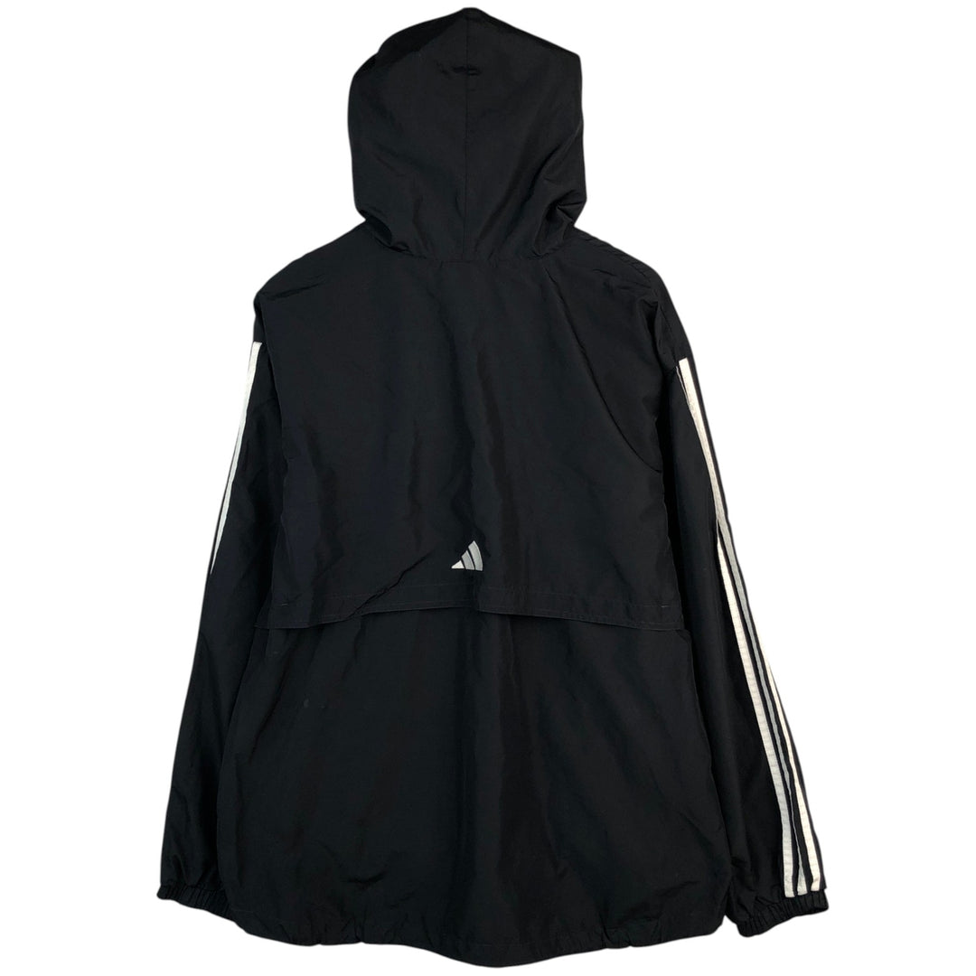 Adidas hooded nylon pullover, men's size M (approx.) polyester black type Vintage Second Hand