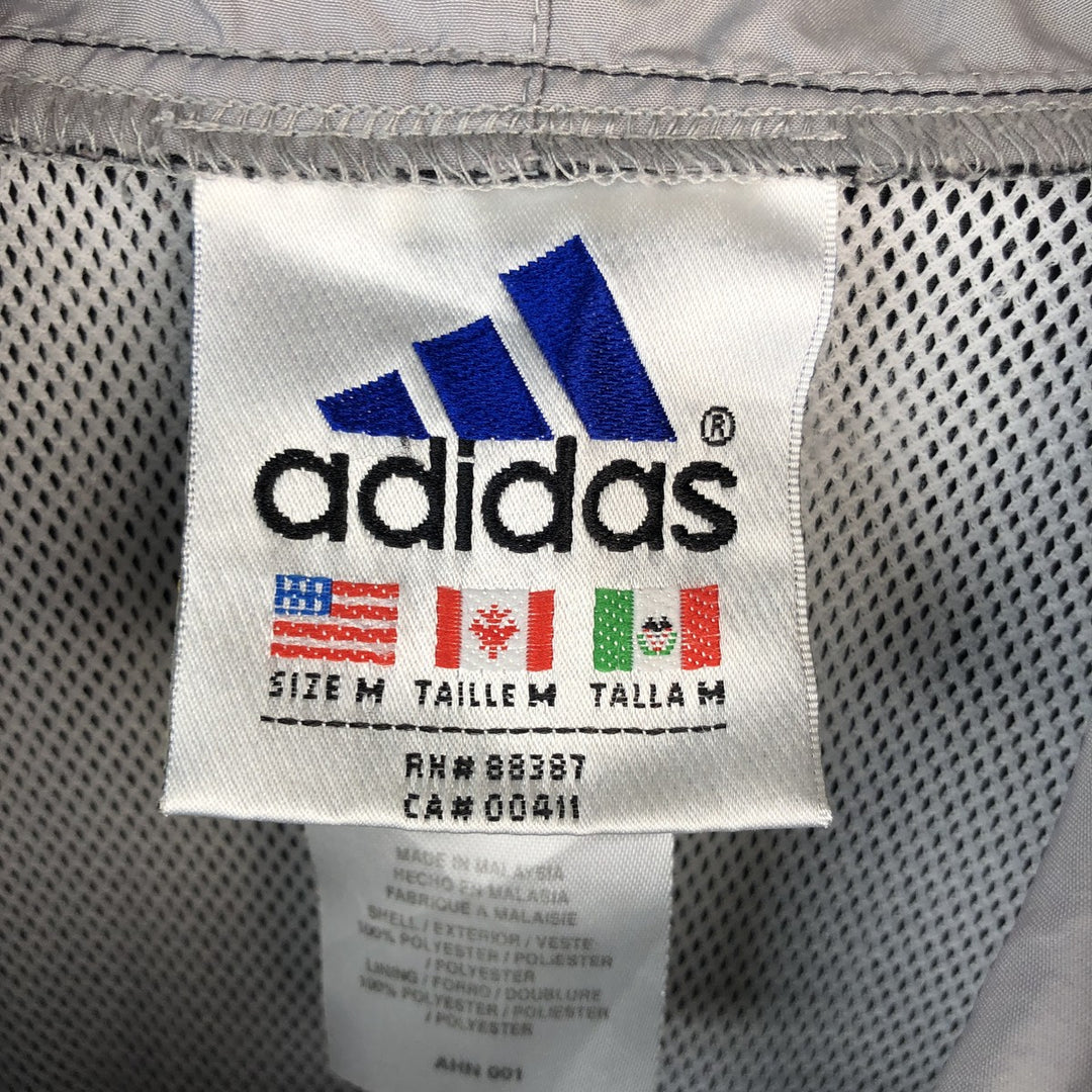 Adidas hooded nylon pullover, men's size M (approx.) polyester black type Vintage Second Hand