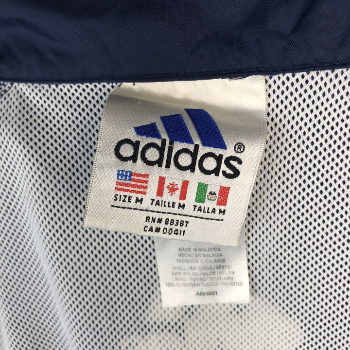 90s~00'S Adidas nylon jacket, men's size M Nylon navy blue type Vintage Second Hand