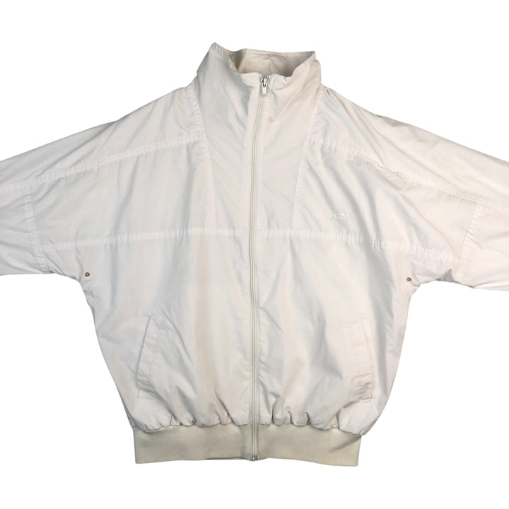 Adidas windbreaker, men's size M polyester white type Vintage Second Hand