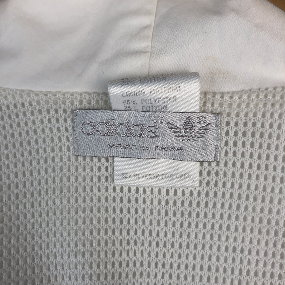 Adidas windbreaker, men's size M polyester white type Vintage Second Hand