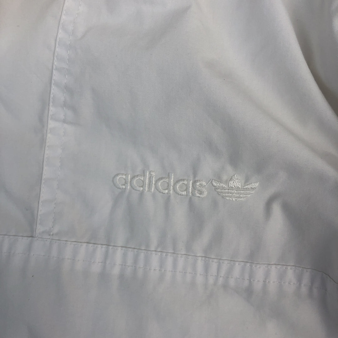 Adidas windbreaker, men's size M polyester white type Vintage Second Hand
