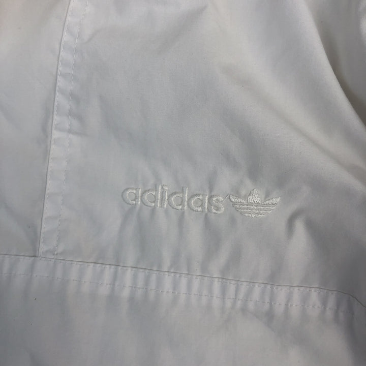 Adidas windbreaker, men's size M polyester white type Vintage Second Hand