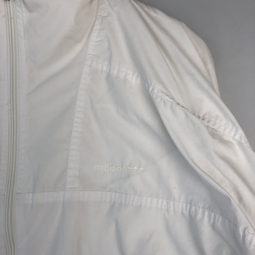 Adidas windbreaker, men's size M polyester white type Vintage Second Hand