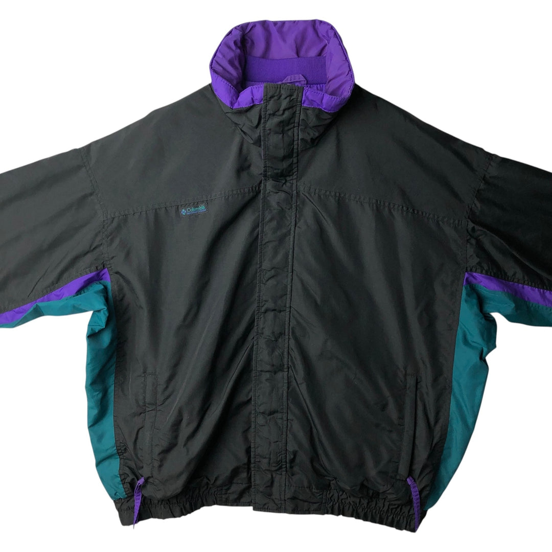 1990'S Columbia BUGABOO Mountain Parka Shell Jacket (White Tag) - Men's Size XL (Equivalent) - Vintage Nylon black type Vintage Second Hand