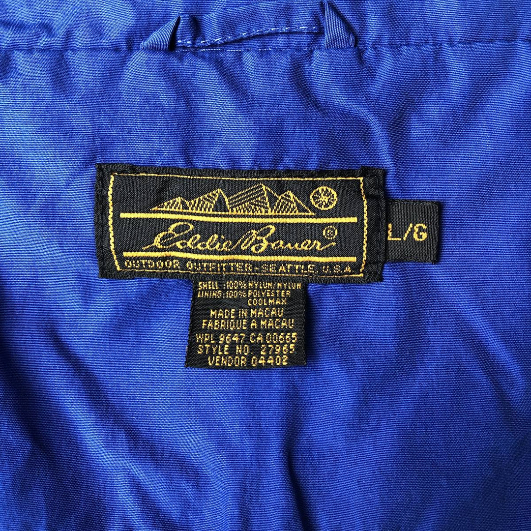 80s-90'S Eddie Bauer Black Tag Nylon Jacket Men's Size L Vintage Nylon blue type Vintage Second Hand