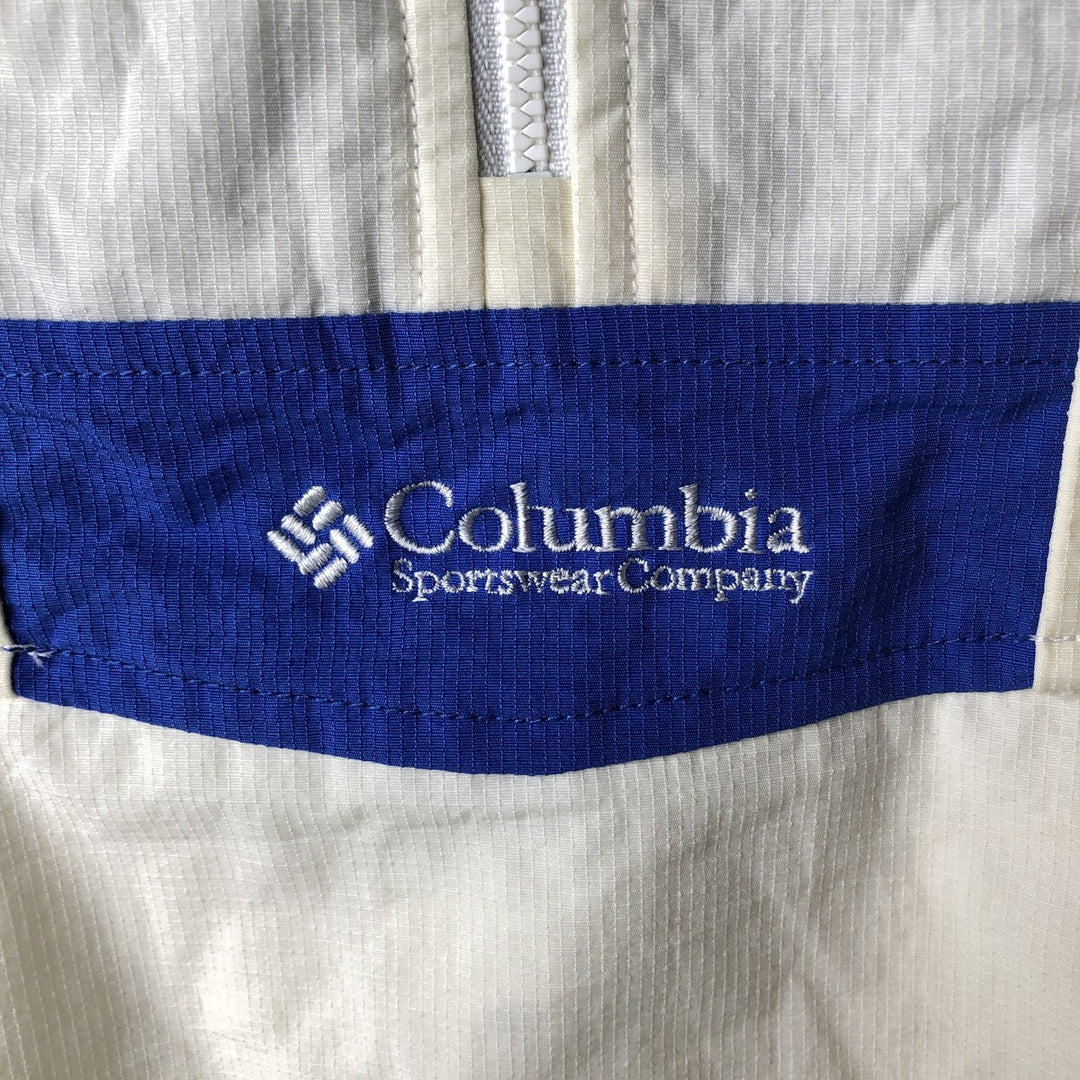 90s-00'S Columbia Evinrude Ripstop Advertising Anorak Jacket, Women's Size L (approx.) Nylon pale white type Vintage Second Hand