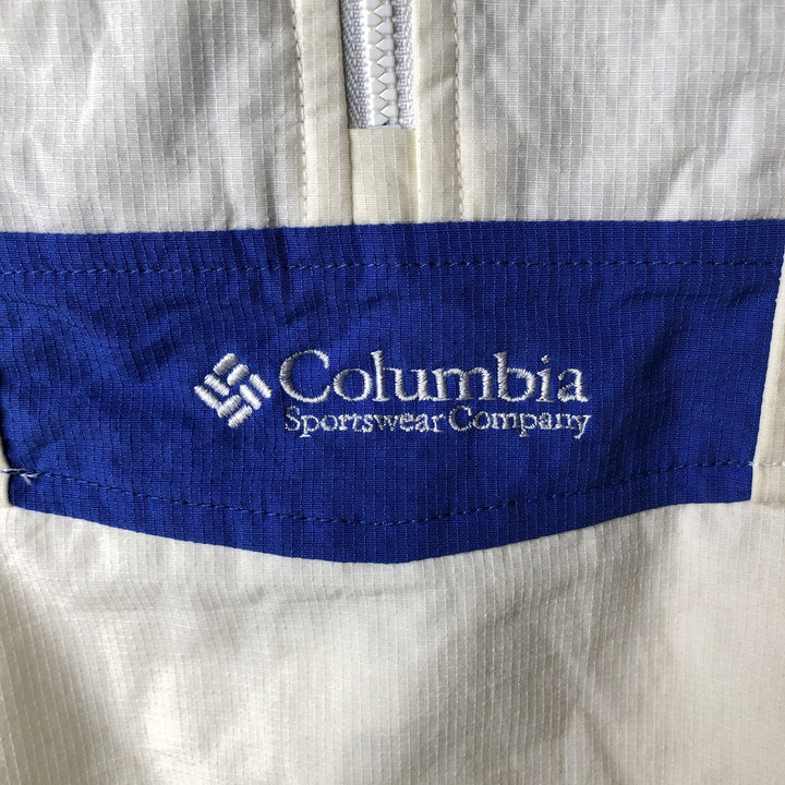 90s-00'S Columbia Evinrude Ripstop Advertising Anorak Jacket, Women's Size L (approx.) Nylon pale white type Vintage Second Hand