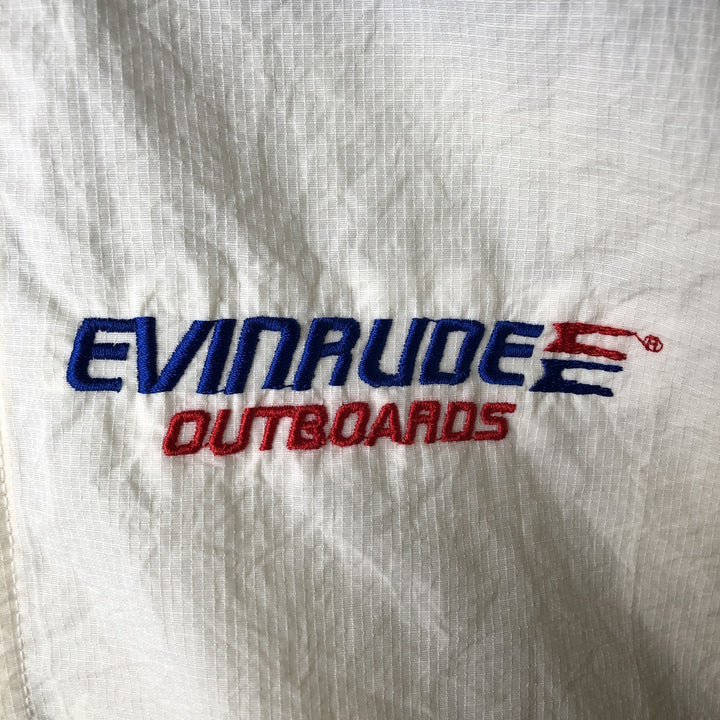 90s-00'S Columbia Evinrude Ripstop Advertising Anorak Jacket, Women's Size L (approx.) Nylon pale white type Vintage Second Hand