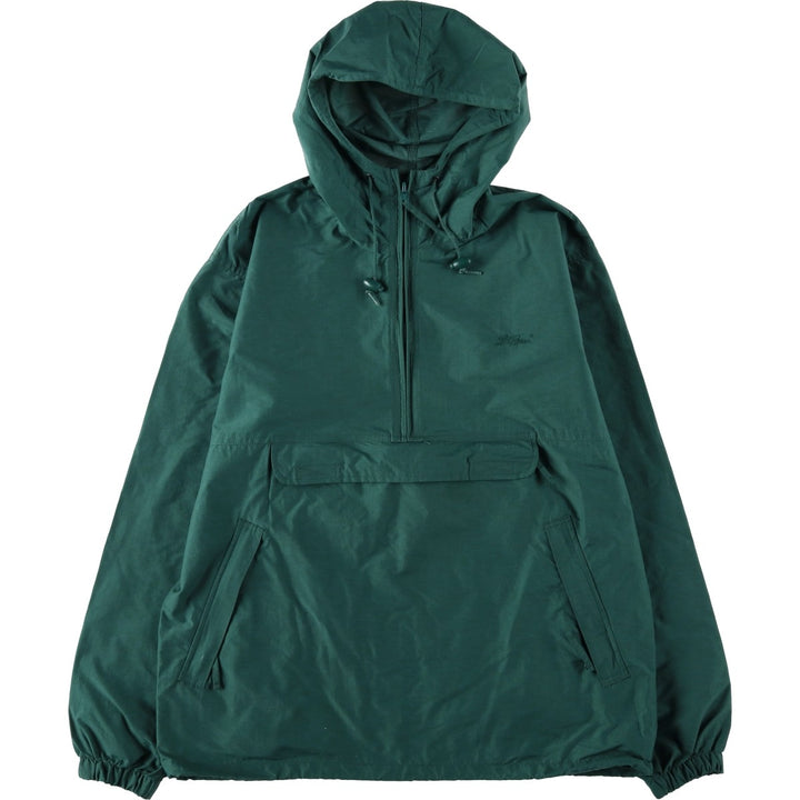 Vintage LLBean half-zip anorak parka from the 1990s, equivalent to men's size S. Nylon green type Vintage Second Hand