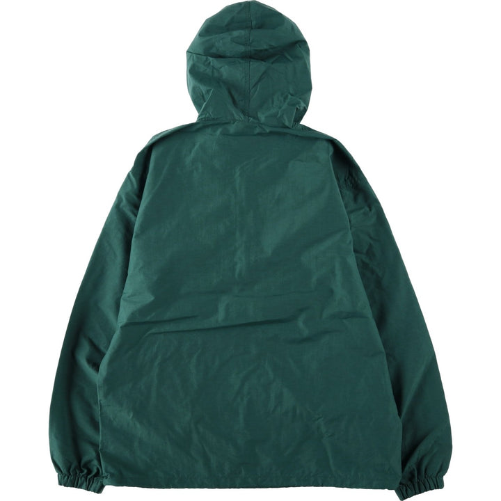 Vintage LLBean half-zip anorak parka from the 1990s, equivalent to men's size S. Nylon green type Vintage Second Hand