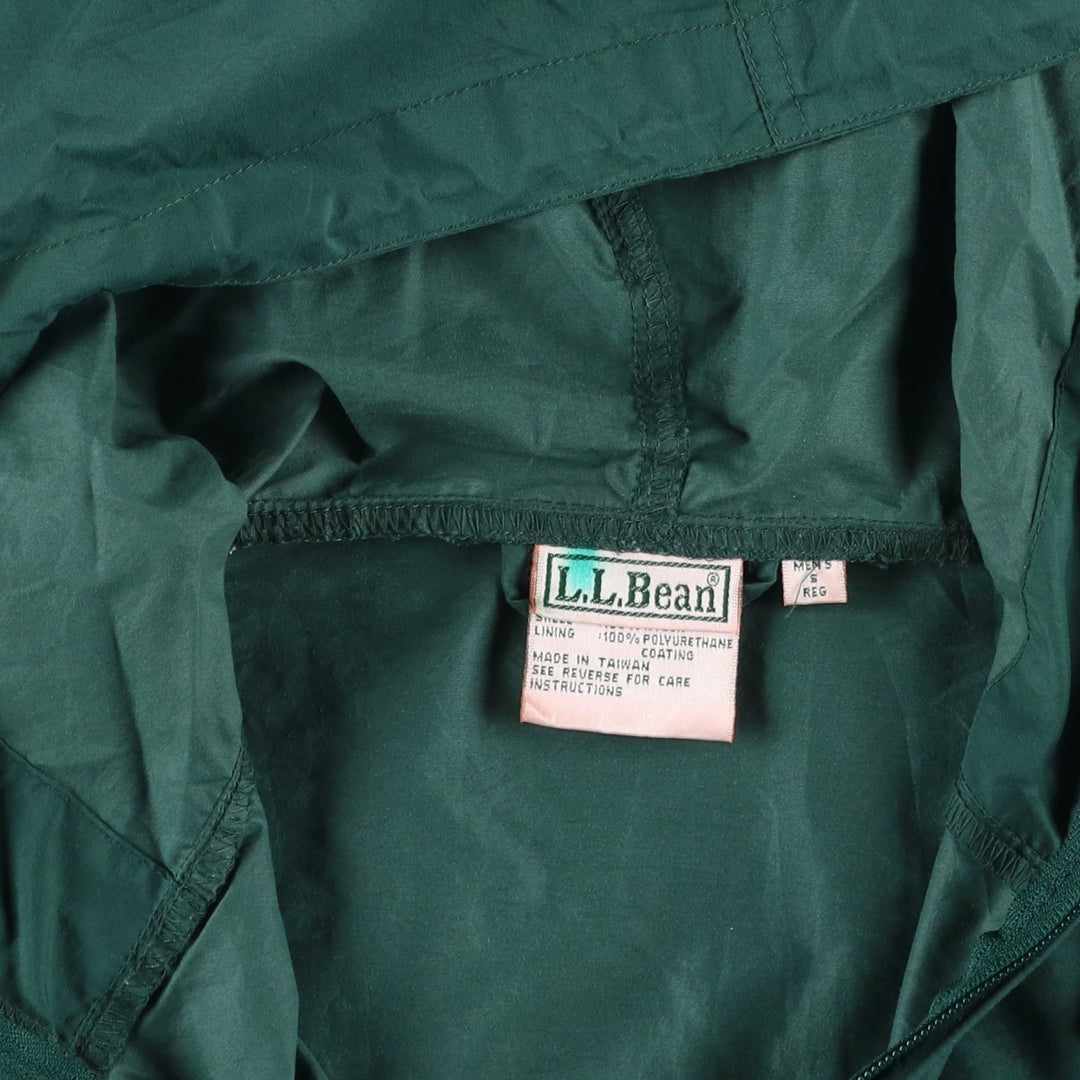 Vintage LLBean half-zip anorak parka from the 1990s, equivalent to men's size S. Nylon green type Vintage Second Hand