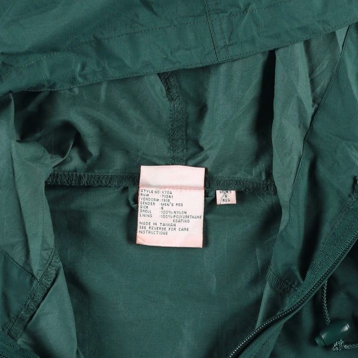 Vintage LLBean half-zip anorak parka from the 1990s, equivalent to men's size S. Nylon green type Vintage Second Hand
