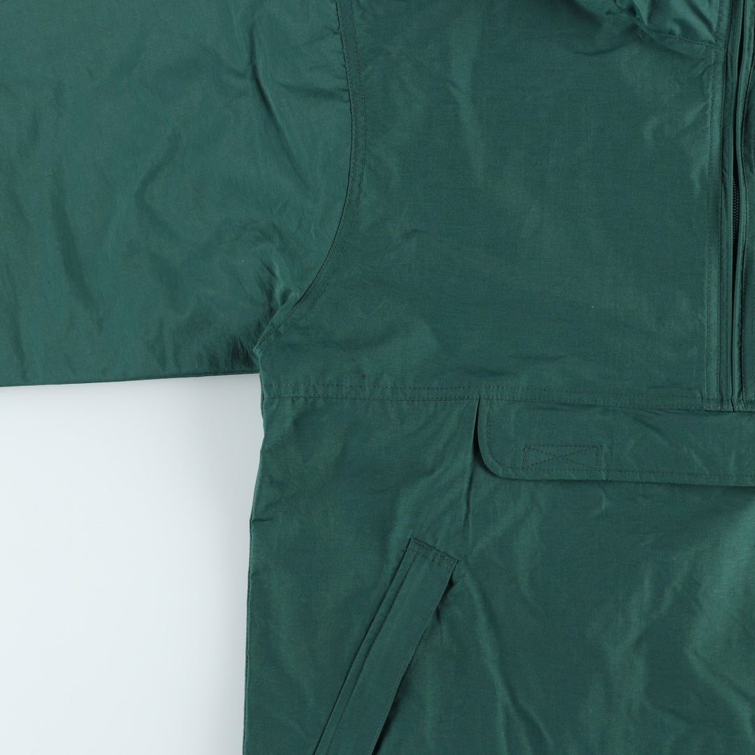 Vintage LLBean half-zip anorak parka from the 1990s, equivalent to men's size S. Nylon green type Vintage Second Hand