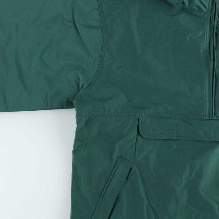 Vintage LLBean half-zip anorak parka from the 1990s, equivalent to men's size S. Nylon green type Vintage Second Hand