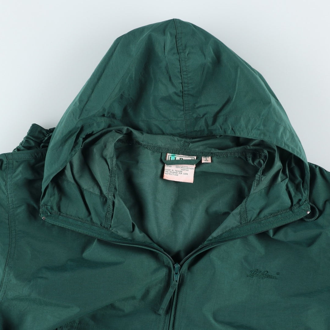 Vintage LLBean half-zip anorak parka from the 1990s, equivalent to men's size S. Nylon green type Vintage Second Hand