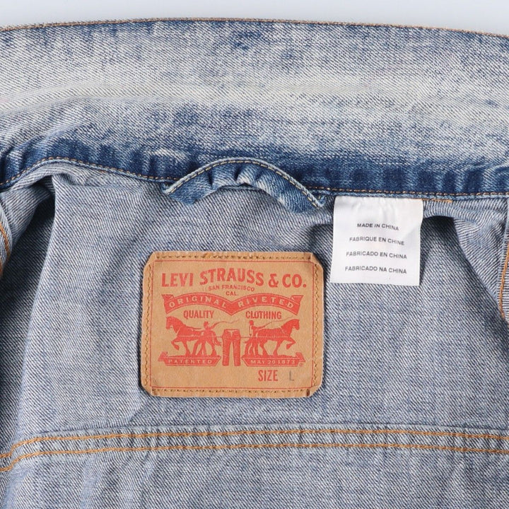 Levi's denim jacket, denim jacket, men's size L cotton blue type Vintage Second Hand