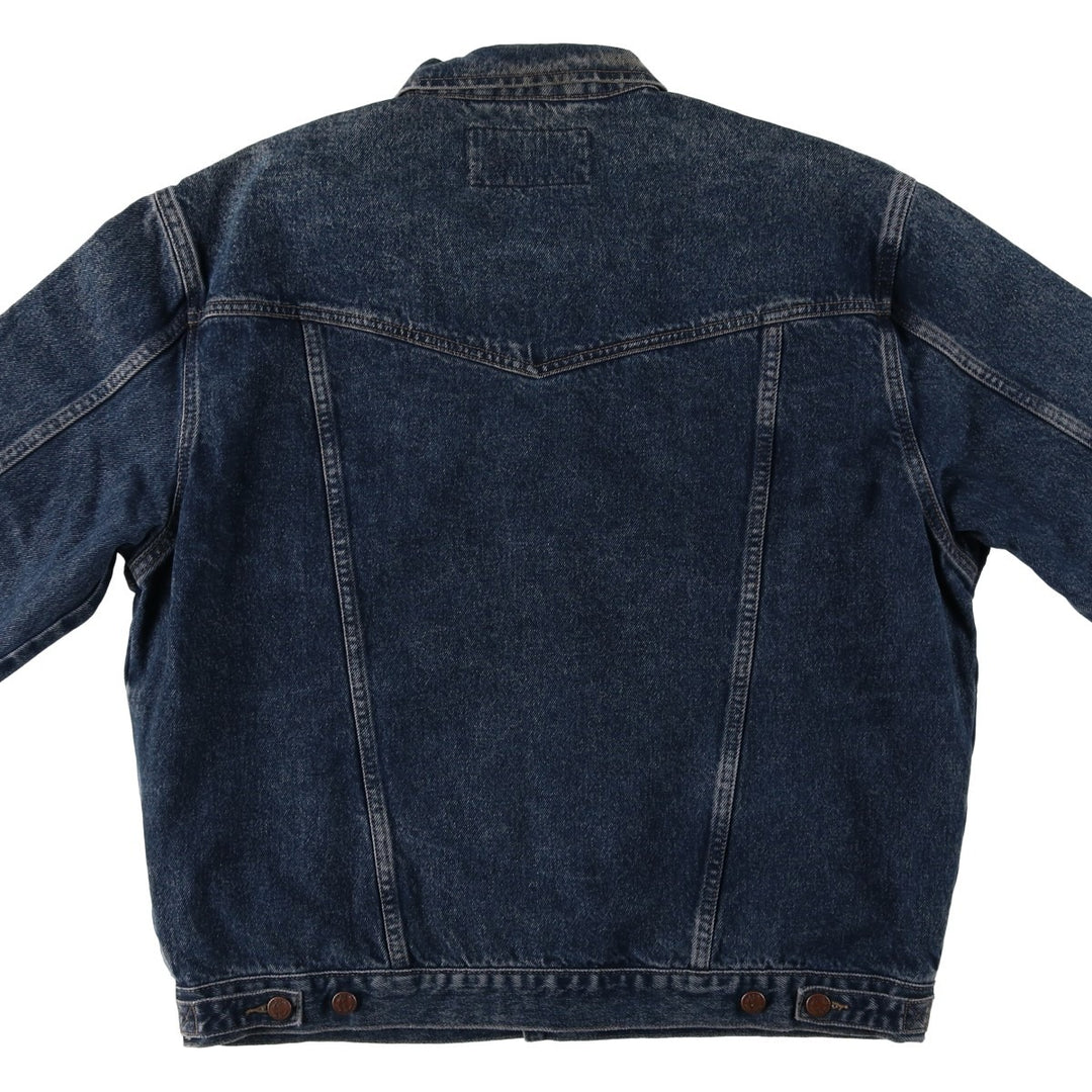 Wrangler Authentic Western Denim Jacket (Men's Size XL) cotton Navy blue Vintage Second Hand