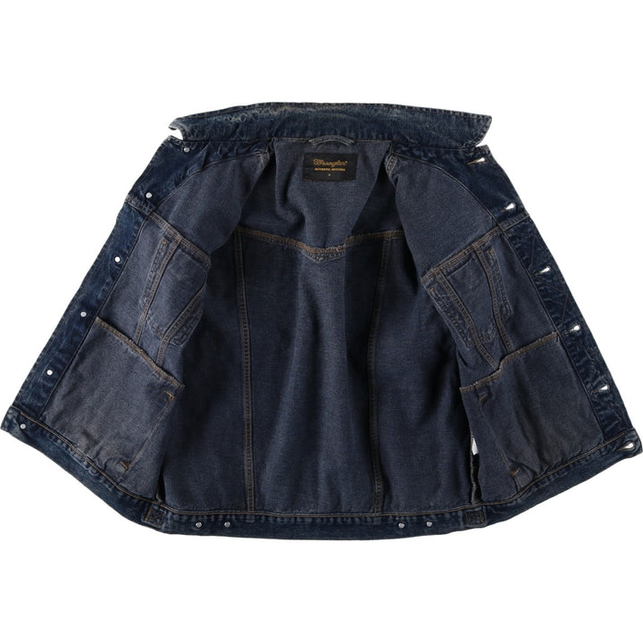 Wrangler Authentic Western Denim Jacket (Men's Size XL) cotton Navy blue Vintage Second Hand