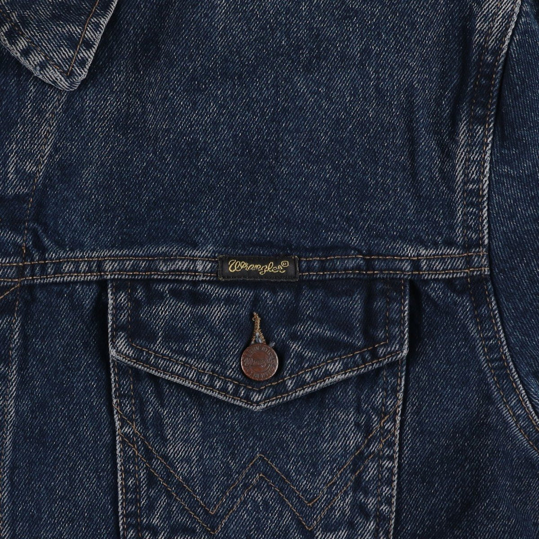 Wrangler Authentic Western Denim Jacket (Men's Size XL) cotton Navy blue Vintage Second Hand
