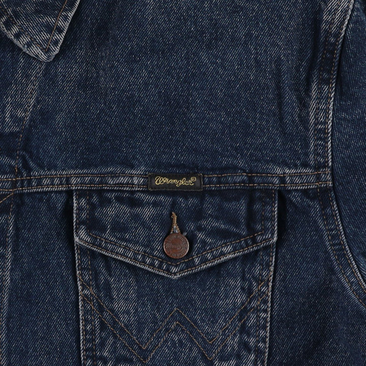Wrangler Authentic Western Denim Jacket (Men's Size XL) cotton Navy blue Vintage Second Hand