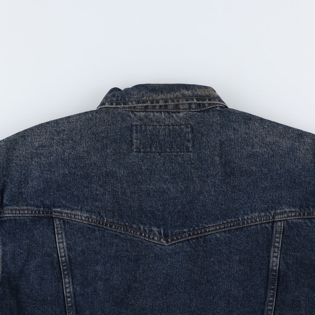 Wrangler Authentic Western Denim Jacket (Men's Size XL) cotton Navy blue Vintage Second Hand