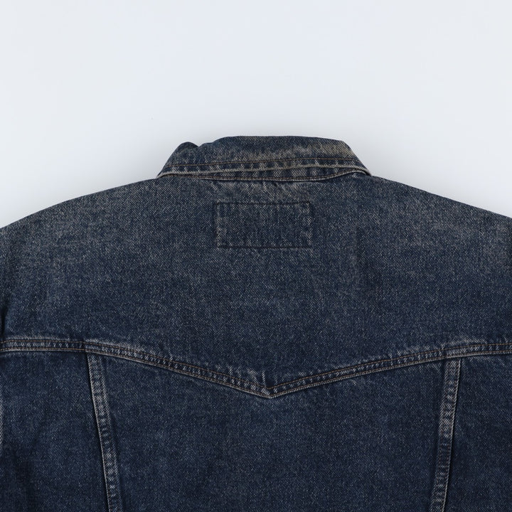 Wrangler Authentic Western Denim Jacket (Men's Size XL) cotton Navy blue Vintage Second Hand