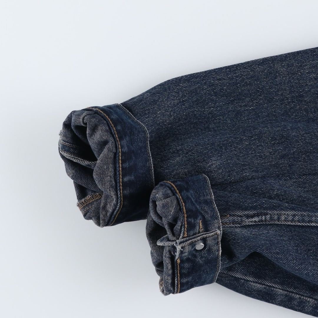 Wrangler Authentic Western Denim Jacket (Men's Size XL) cotton Navy blue Vintage Second Hand