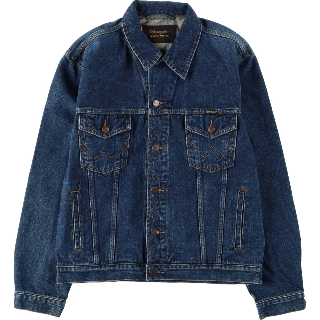 Wrangler Authentic Western Denim Jacket (Men's Size L) cotton blue type Vintage Second Hand