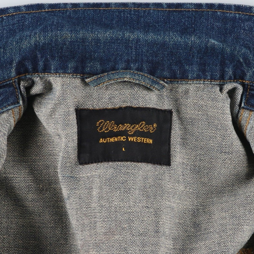 Wrangler Authentic Western Denim Jacket (Men's Size L) cotton blue type Vintage Second Hand