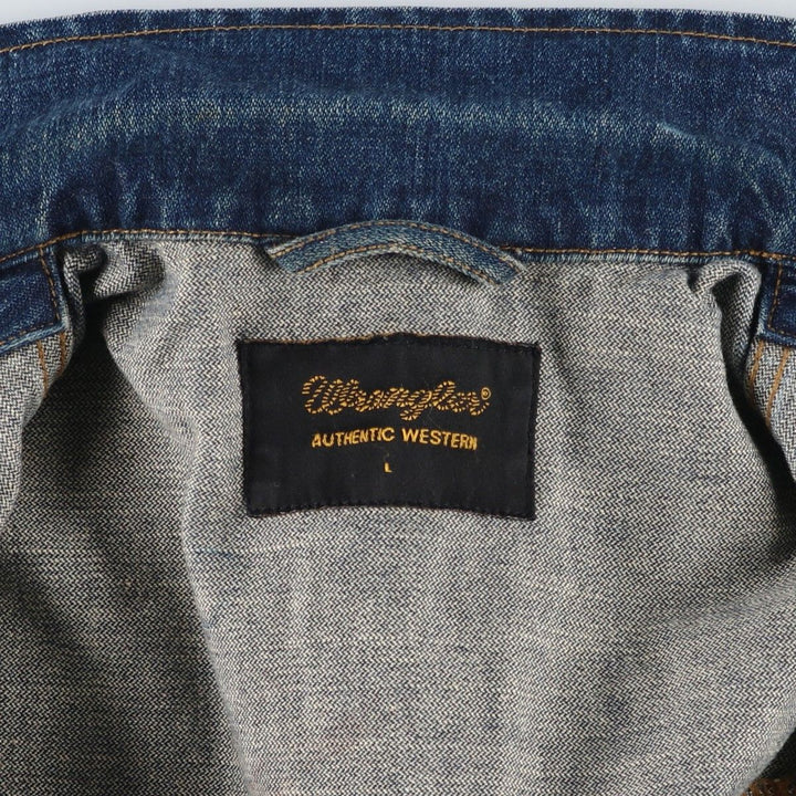 Wrangler Authentic Western Denim Jacket (Men's Size L) cotton blue type Vintage Second Hand