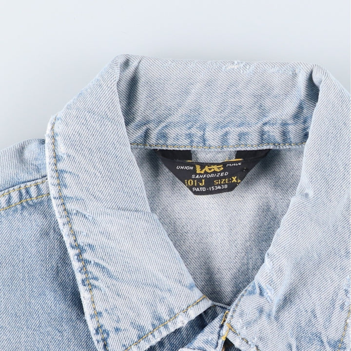 Lee Slim Jacket Denim Jacket, Men's XL cotton Blue type light blue Vintage Second Hand