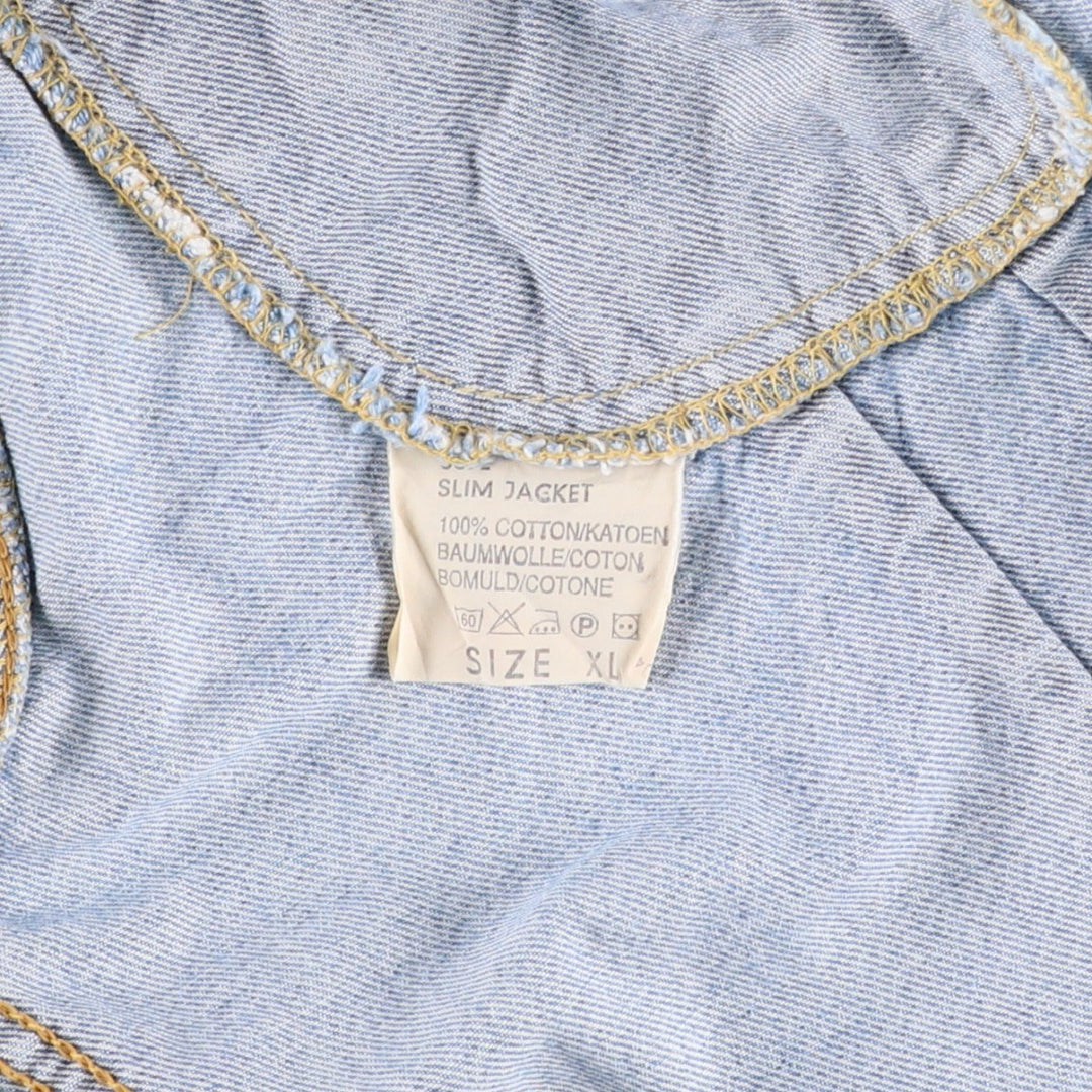 Lee Slim Jacket Denim Jacket, Men's XL cotton Blue type light blue Vintage Second Hand