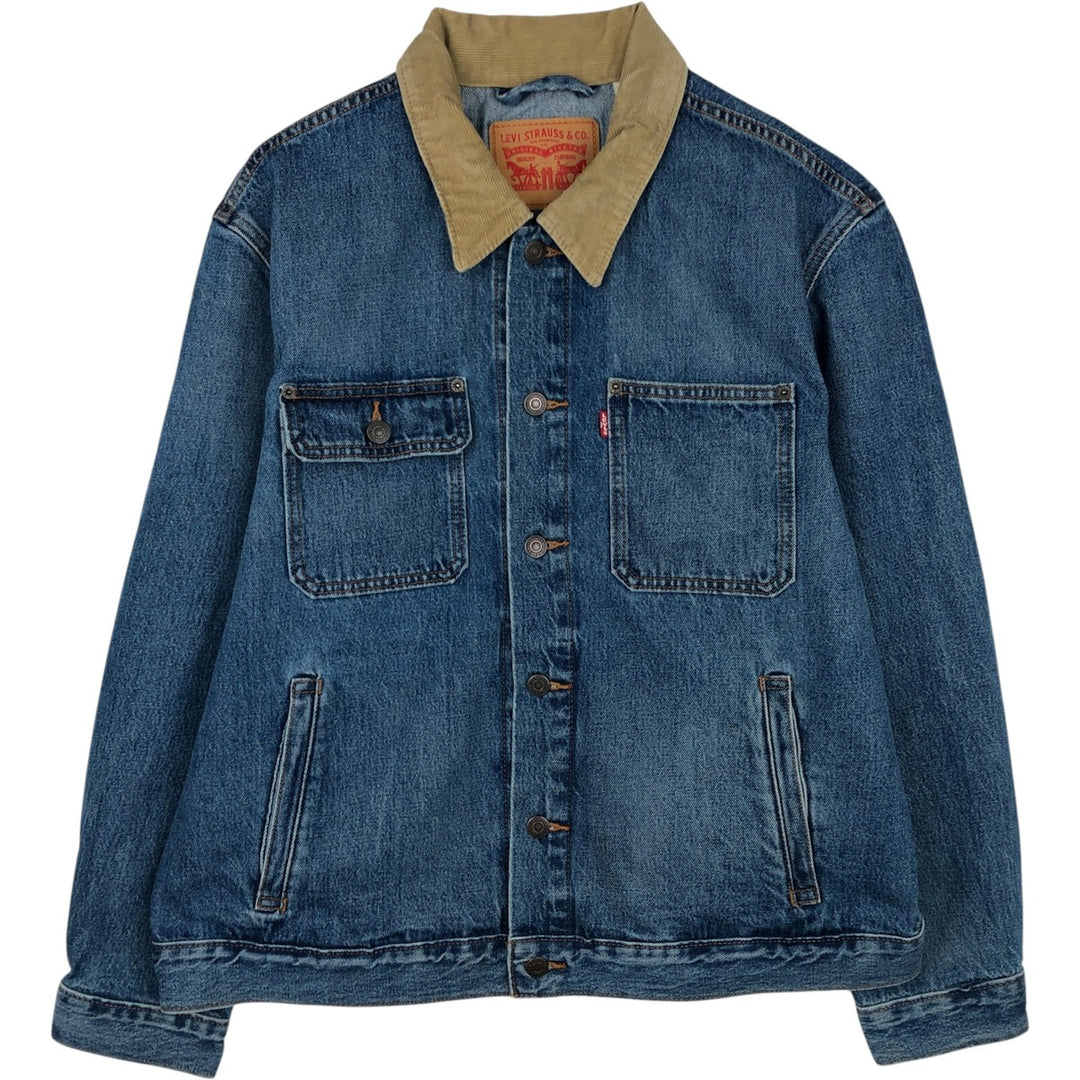 Levi's corduroy collar denim jacket (men's size L) cotton blue type Vintage Second Hand