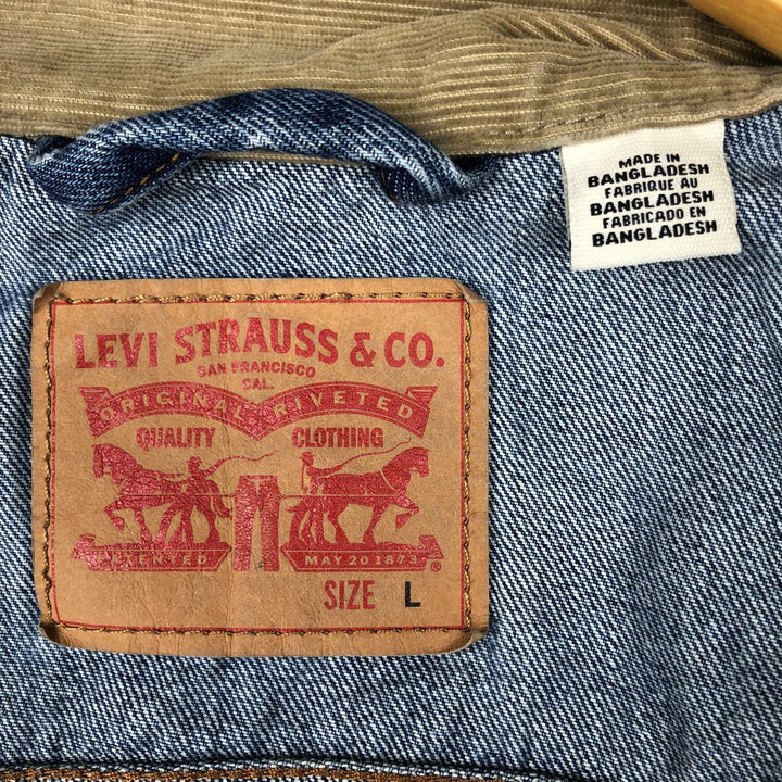 Levi's corduroy collar denim jacket (men's size L) cotton blue type Vintage Second Hand