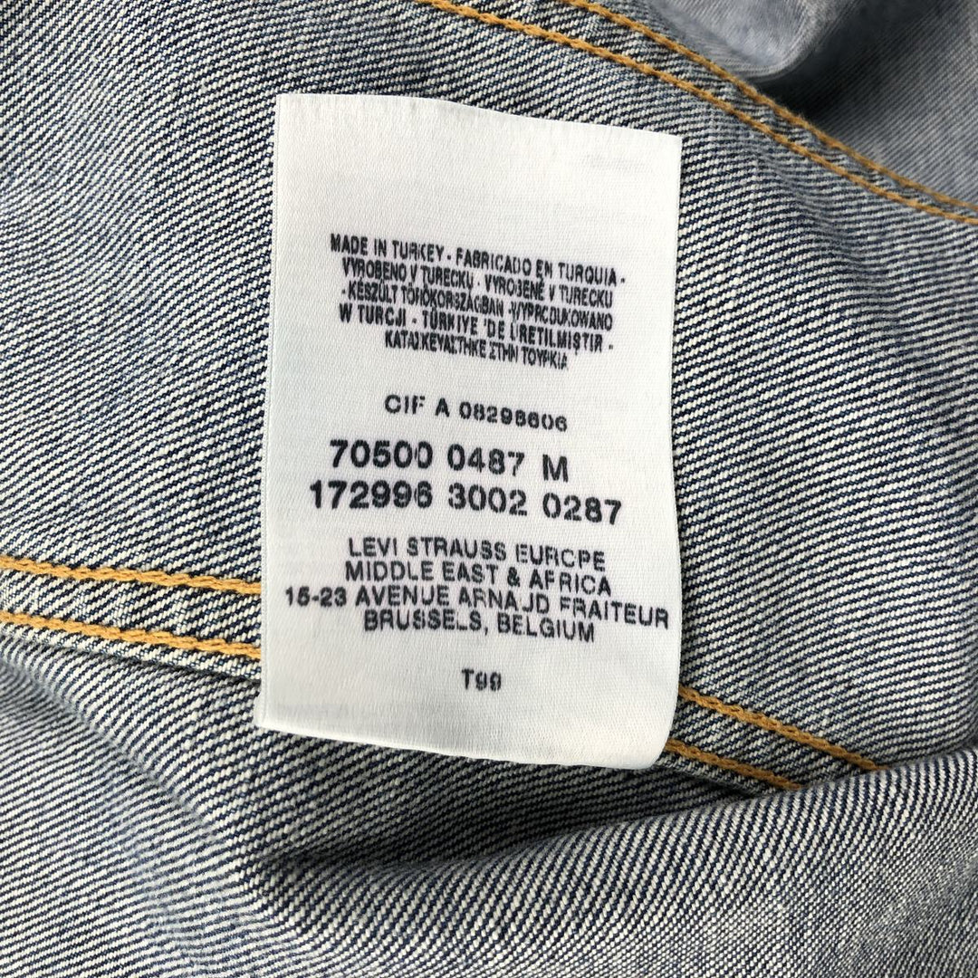 2000'S Levi's 70500-0487 Euro Model Denim Jacket, Men's Size Medium cotton blue type Vintage Second Hand