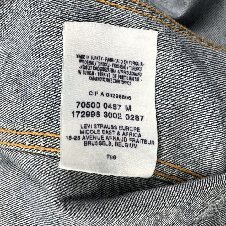 2000'S Levi's 70500-0487 Euro Model Denim Jacket, Men's Size Medium cotton blue type Vintage Second Hand