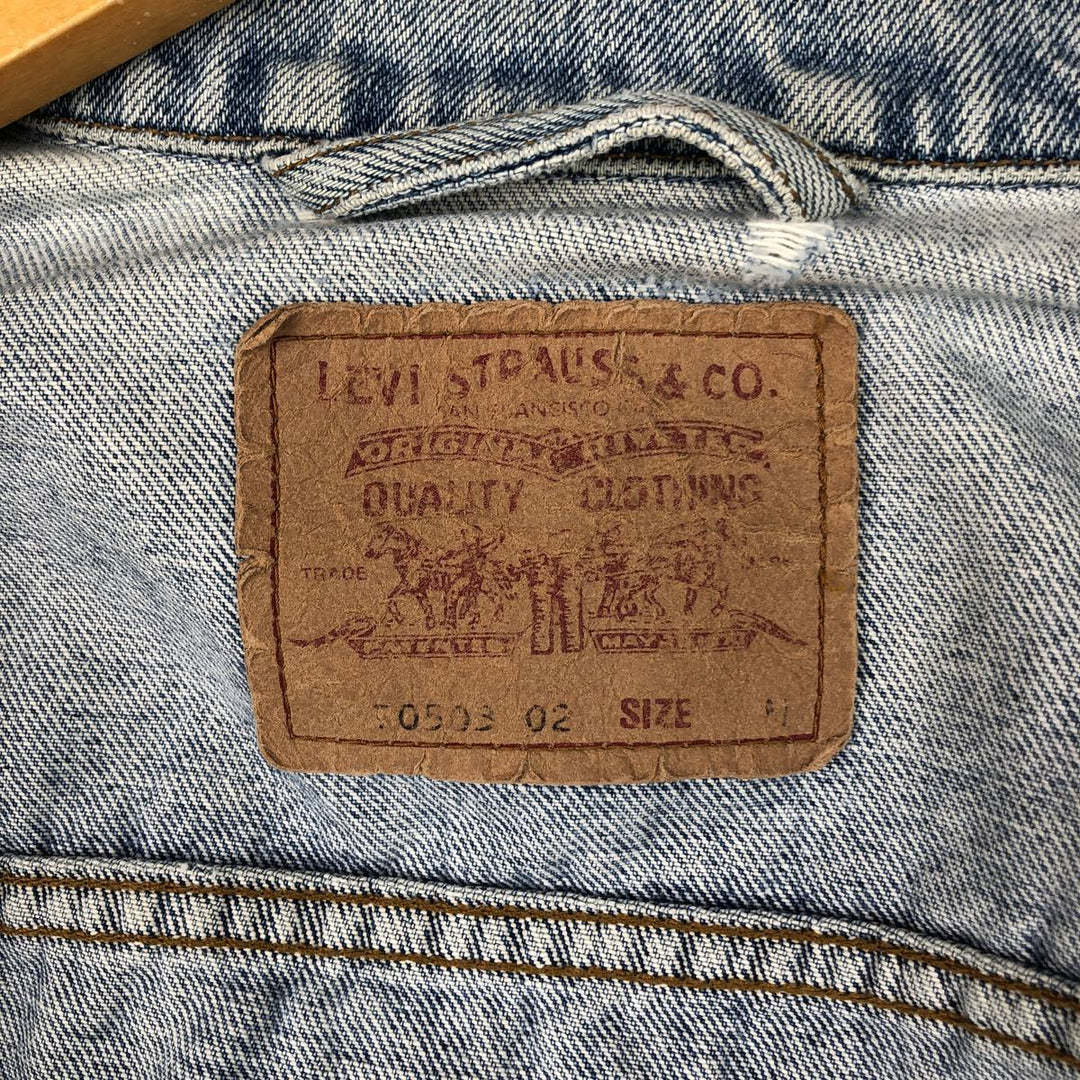 90'S Levi's 70503-0216 denim jacket, denim jacket, men's size M, vintage cotton Blue type light blue Vintage Second Hand