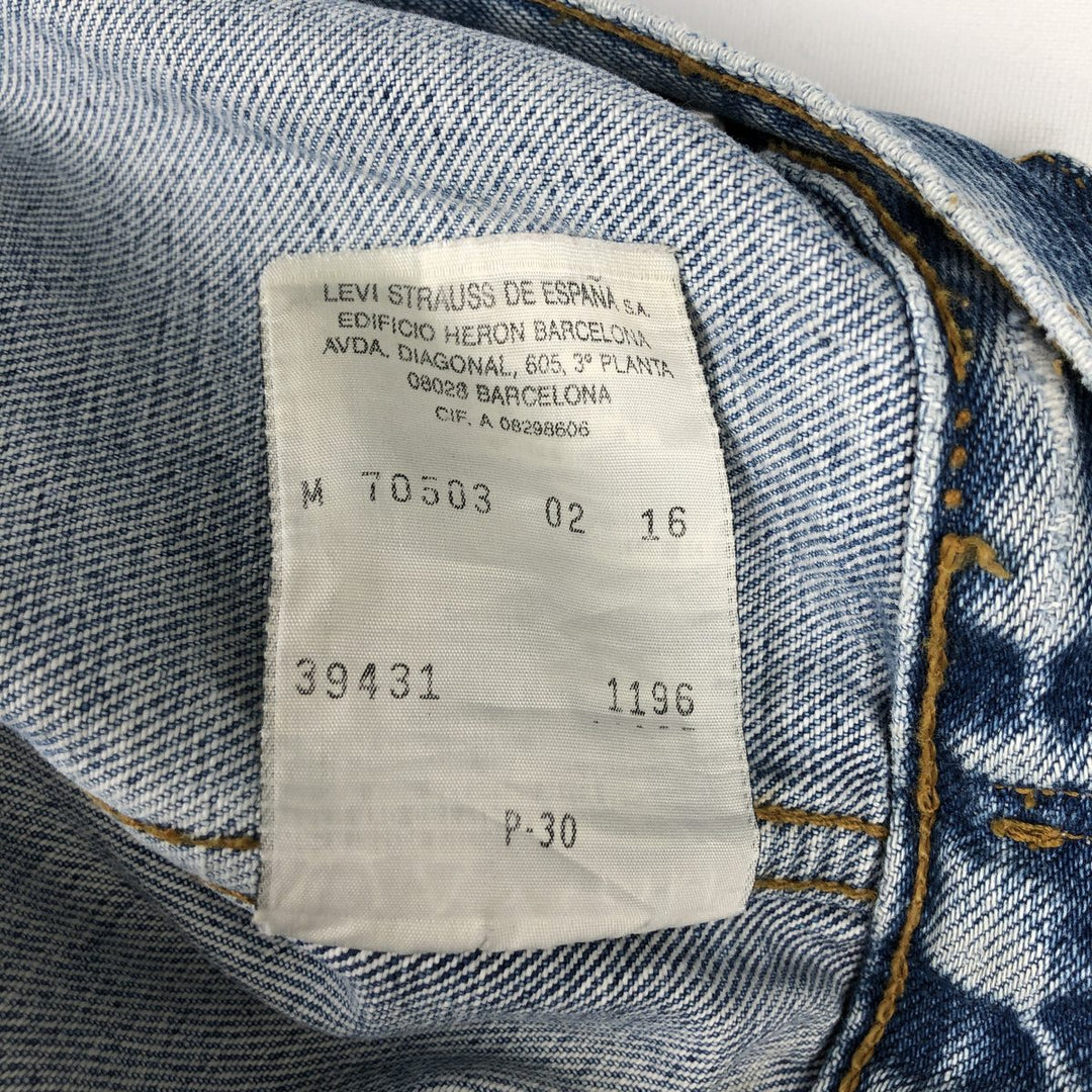 90'S Levi's 70503-0216 denim jacket, denim jacket, men's size M, vintage cotton Blue type light blue Vintage Second Hand