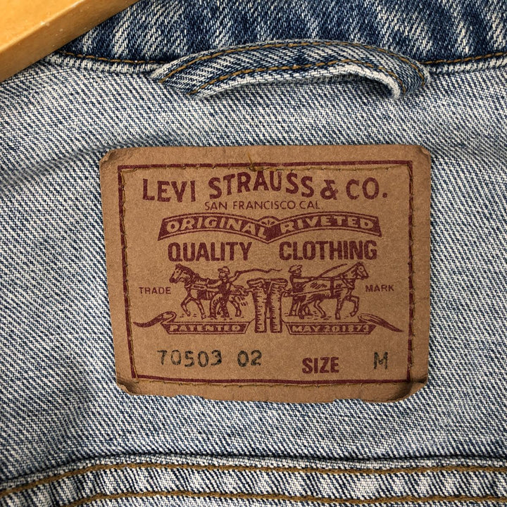90'S Levi's 70503-0210 denim jacket, denim jacket, men's size M, vintage cotton Blue type light blue Vintage Second Hand