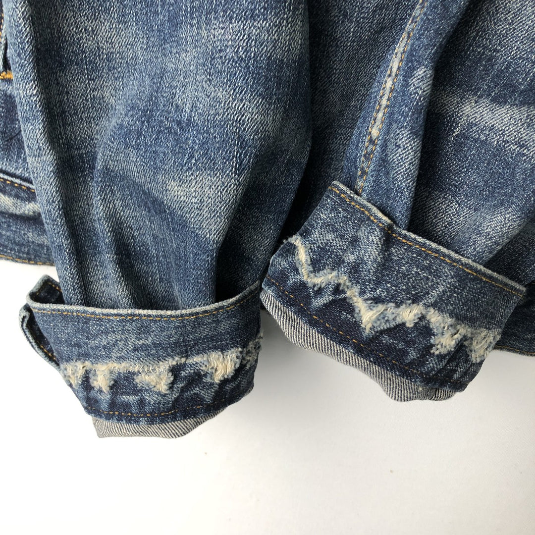 Ralph Lauren DENIM and SUPPLY denim jacket with American flag pattern, men's size L (approx.) cotton blue type Vintage Second Hand