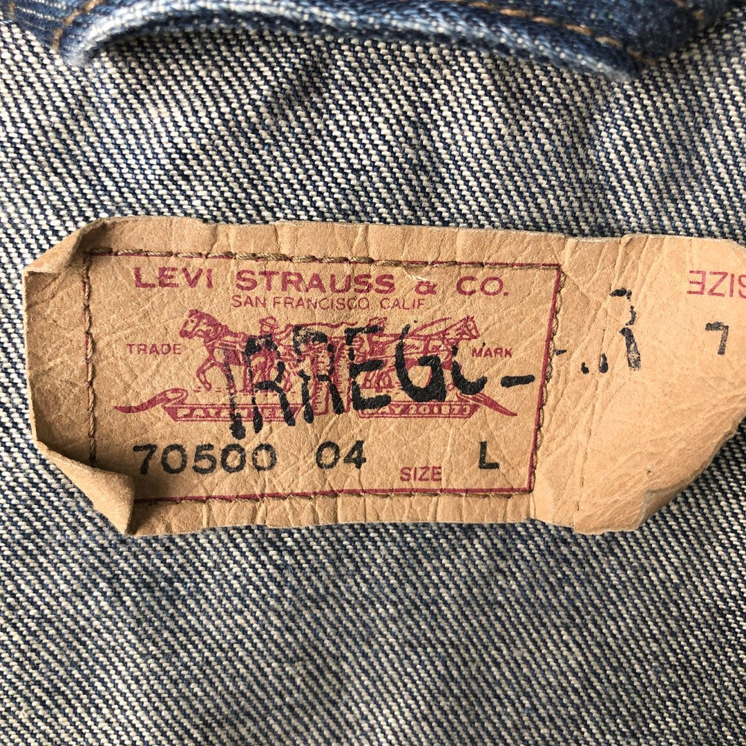 2000'S Levi's 70500-0474 Euro Model Denim Jacket (Men's Size L) cotton blue type Vintage Second Hand