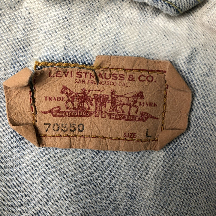 2000'S Levi's 70550-0410 Euro Model Denim Jacket (Men's Size L) cotton blue type Vintage Second Hand