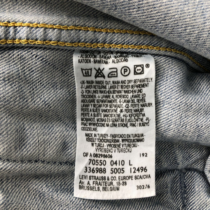 2000'S Levi's 70550-0410 Euro Model Denim Jacket (Men's Size L) cotton blue type Vintage Second Hand