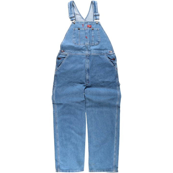 Dickies Men's Oversized Denim Overalls (equivalent to W40) cotton Blue type light blue Vintage Second Hand