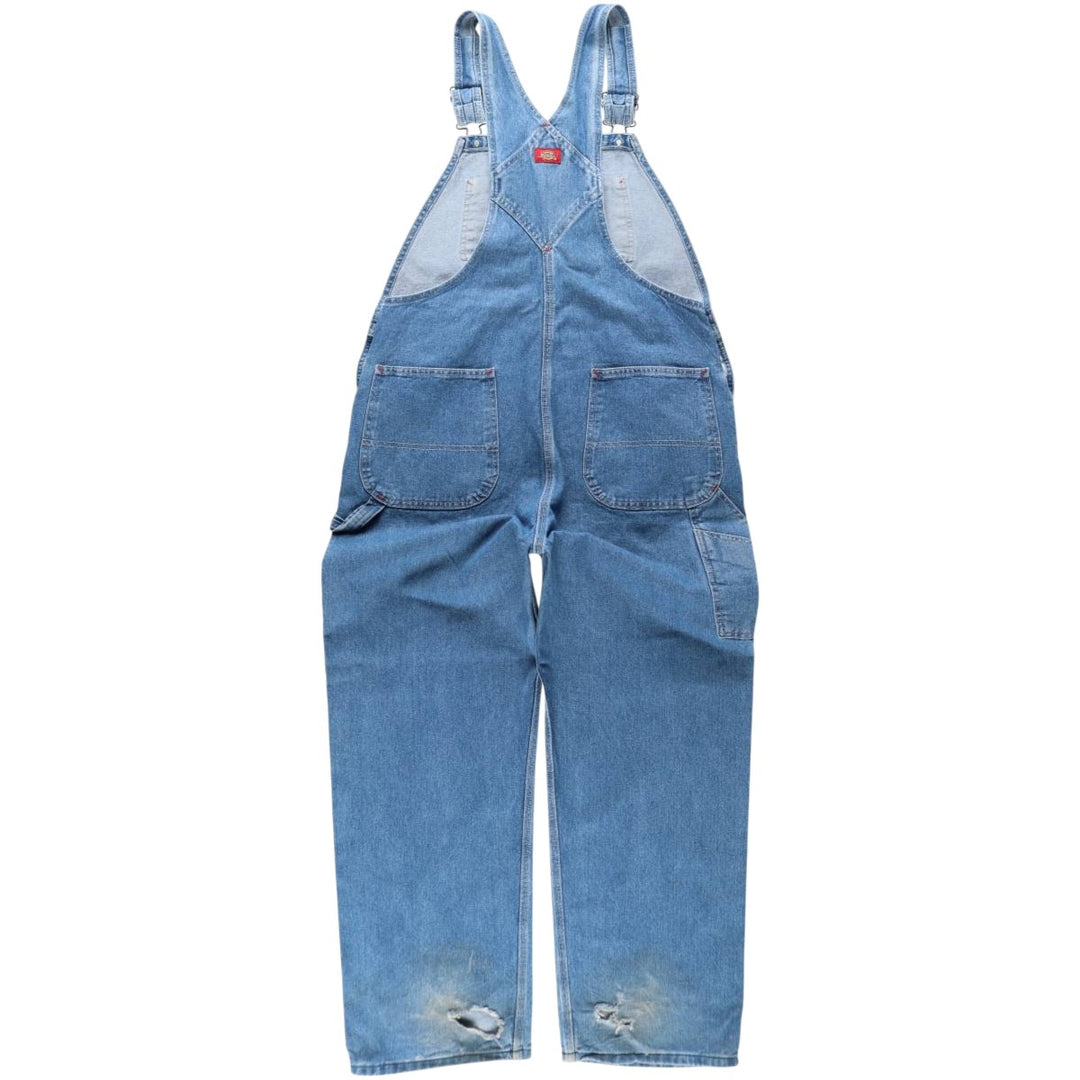 Dickies Men's Oversized Denim Overalls (equivalent to W40) cotton Blue type light blue Vintage Second Hand