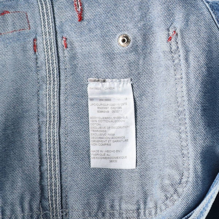 Dickies Men's Oversized Denim Overalls (equivalent to W40) cotton Blue type light blue Vintage Second Hand