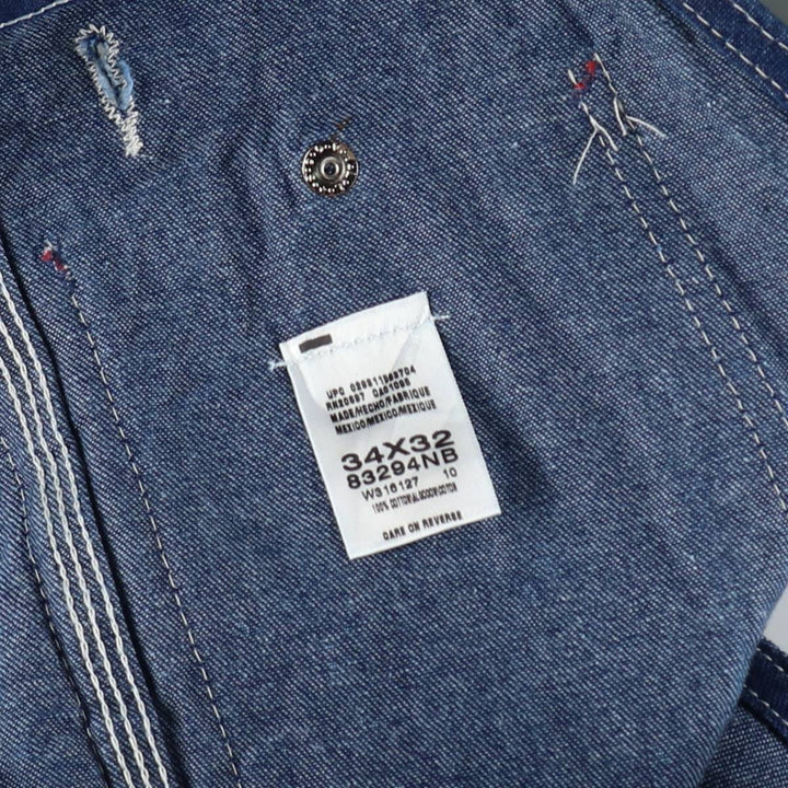 Dickies denim overalls for men, equivalent to W35 cotton blue type Vintage Second Hand
