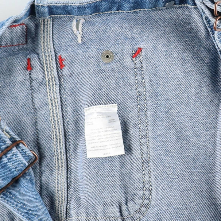 Dickies denim overalls for men, equivalent to W35 cotton Blue type light blue Vintage Second Hand