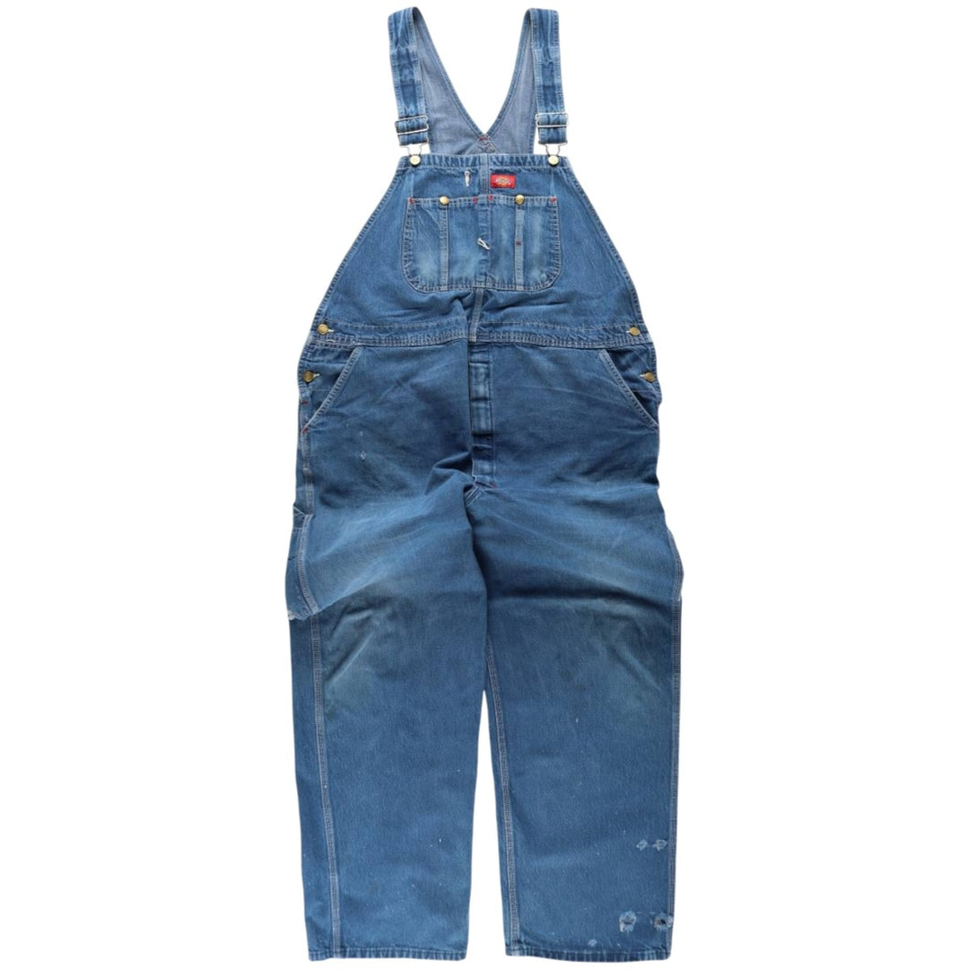 Big size Dickies denim overalls for men, equivalent to W46. cotton Blue type light blue Vintage Second Hand